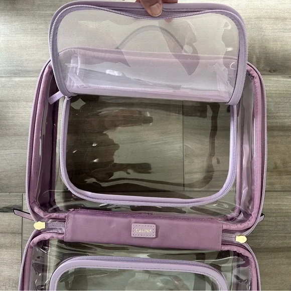 Calpak Clear Travel Toiletry Bag in Lavender - Large - Picture 8 of 16